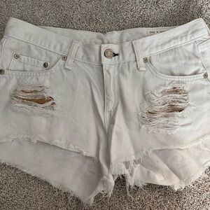 White cut off denim shorts. Rag & Bone